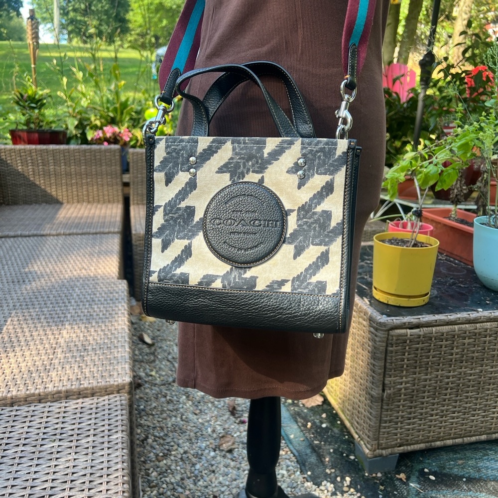 Coach Houndstooth Tote Bag